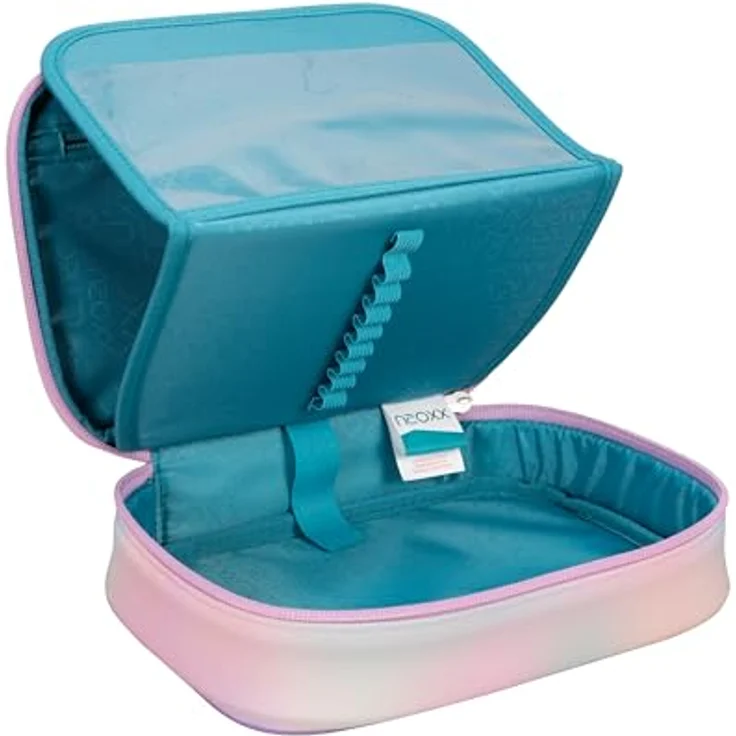 neoxx Schreibgeräteetui Schlamperbox Dunk, Candy Party - Praktisches Federmäppchen mit recyceltem Innenfutter und Stift-Flap – Bild 4