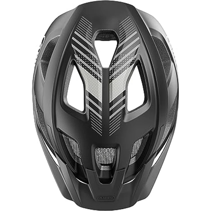 ABUS Fahrradhelm Aduro 3.0 – Sportiver City-Helm für Damen und Herren – Schwarz, Größe S, In-Mold-Verbindung, Reflektorsticker, Luftauslässe – Bild 4