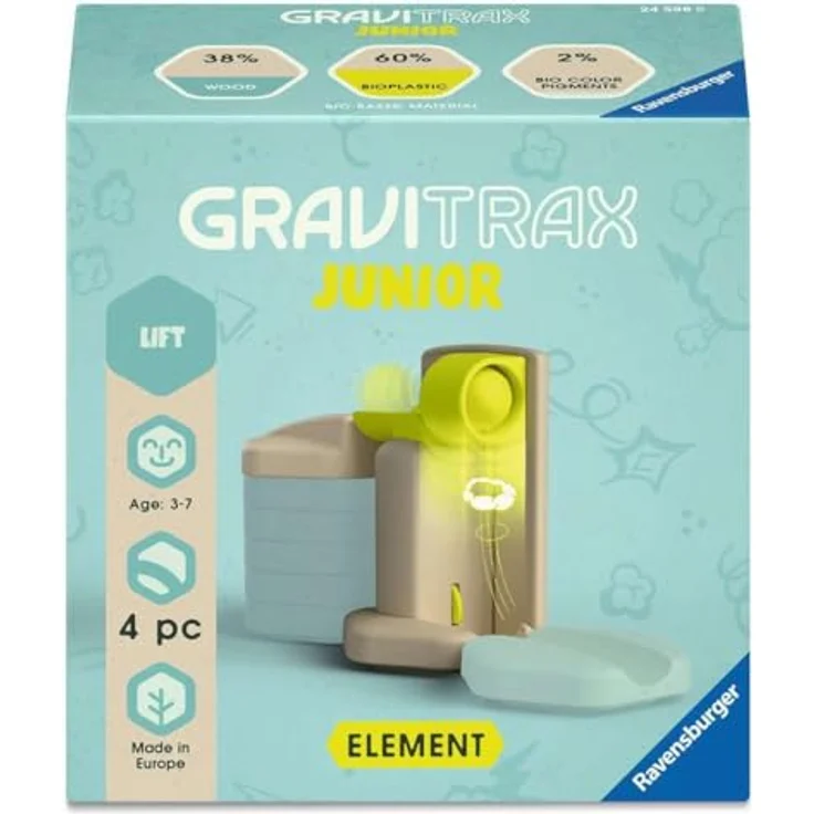 Ravensburger GraviTrax Junior Element Lift 24588 - Kugelbahn und Konstruktionsspielzeug für Kinder ab 3 Jahren, aus Holz-Biokunststoff, inkl. Kugel und Slope – Bild 1