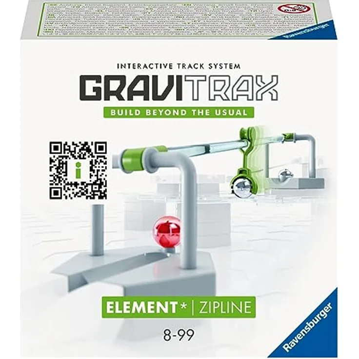 Ravensburger GraviTrax Element Zipline Zubehör für das Kugelbahnsystem. Kombinierbar mit allen GraviTrax Produktlinien, Starter-Sets, Extensions & Elements, Konstruktionsspielzeug ab 8 Jahren.