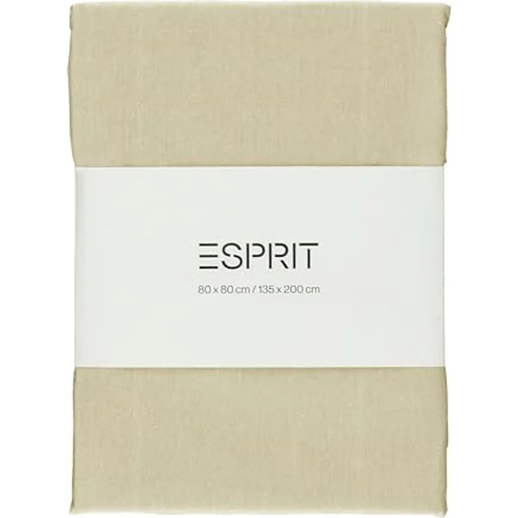 Esprit Home NEU! Premium Bettwäsche 155 x 220 cm Baumwolle 2teilig - Beige - inkl. einem Kopfkissenbezug 80x80cm, Sportlicher UNI Look und ESPRIT Logostickerei – Bild 2