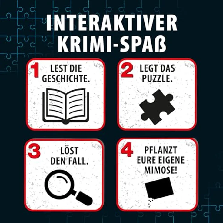 KOSMOS Die DREI ??? - Krimi Puzzle "Die Blüte des Verderbens", 300 Teile, inklusive Mimosensamen-Packung, interaktives Detektivspiel ab 10 Jahre – Bild 3