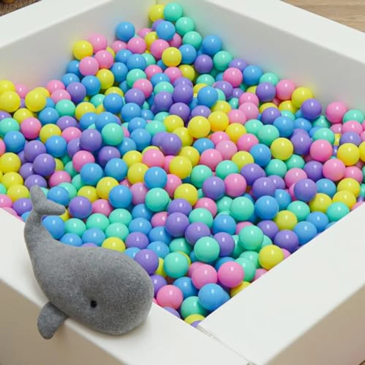 LittleTom Ab Null: 50 Bunte Bälle für Bällebad Baby Spielbälle 5,5cm - Indoor Outdoor Spielzeug für Spielzelt Spieltunnel Bällebad Kinder Plastikbälle Klein - Babyspielzeug Bällchenbad für Babys – Bild 2
