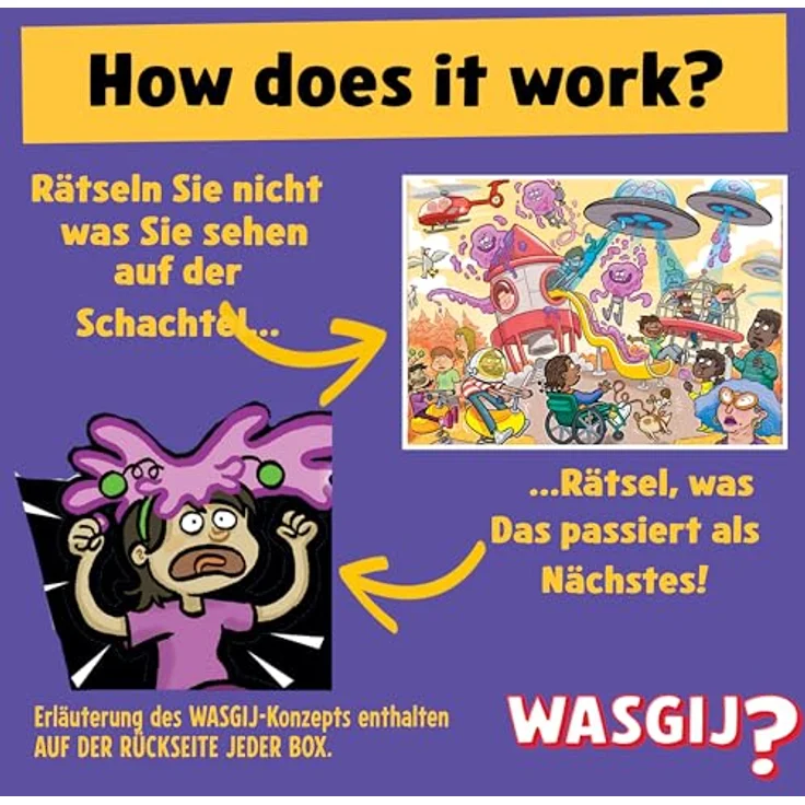 Wasgij Junior 4, Alien Invasion, 240-teiliges Kinderpuzzle aus umweltfreundlichen Materialien mit kreativen Herausforderungen für Kinder ab 8 Jahren – Bild 4