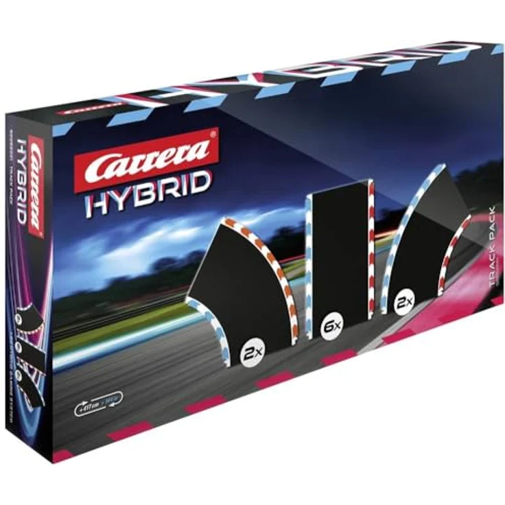 Carrera Track Pack 1, Ausbauset für Carrera Hybrid Rennbahn, 10 Streckenergänzungsteile (2x Kurve rechts, 2x Kurve links, 6x Gerade) – Bild 2