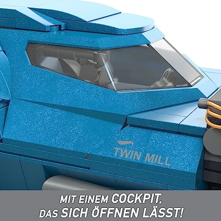 MEGA HOT Wheels Twin Mill - Großes Bauspielzeug mit 635 Teilen, detailreiches Innenleben, herausnehmbare Motoren, für Erwachsene, HKV07 – Bild 5