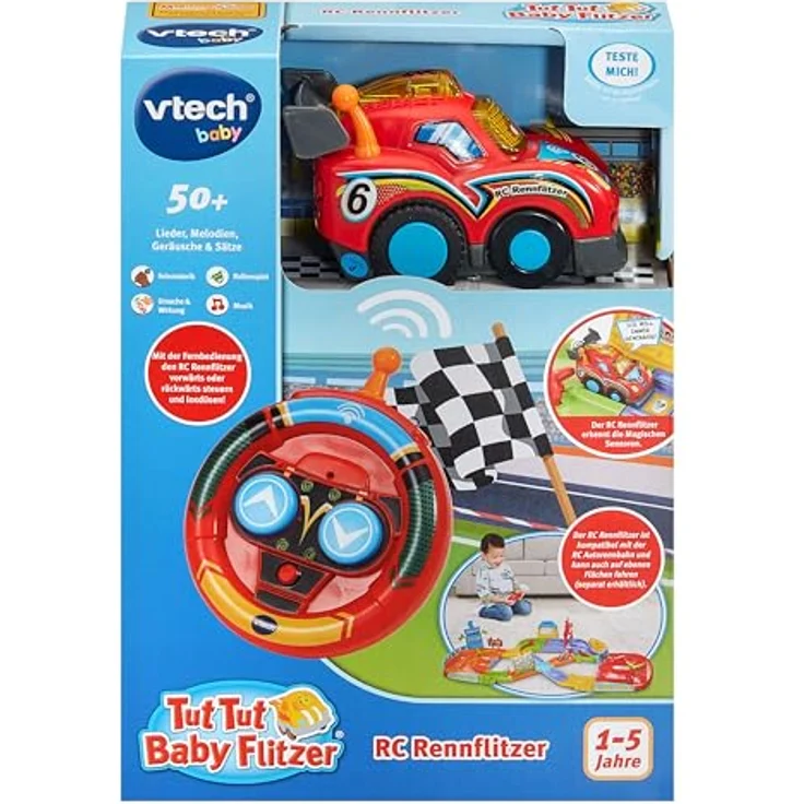 Vtech TUT TUT Baby Flitzer - RC Rennflitzer, ferngesteuert mit fröhlichen Sätzen und Melodien, blau – Bild 6