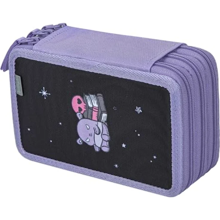 Baagl 3 Fach Federmäppchen Kuromi Fortune Dream, 20 × 13 × 9 cm, robustes Design mit elastischen Gummischlaufen – Bild 2
