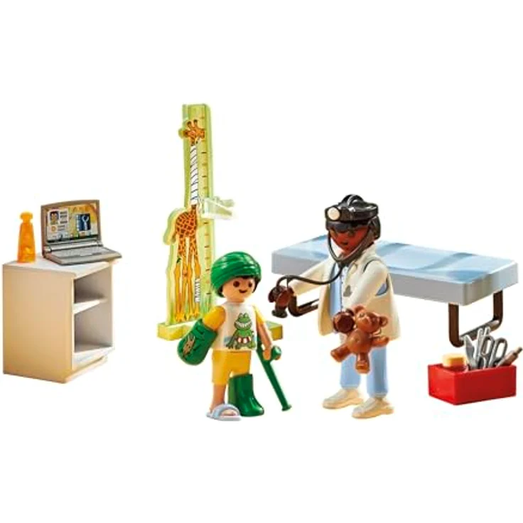 Playmobil® Konstruktions-Spielset Kinderarzt mit Teddybär (71619), Action Heroes, (28 St), Made in Europe – Bild 6
