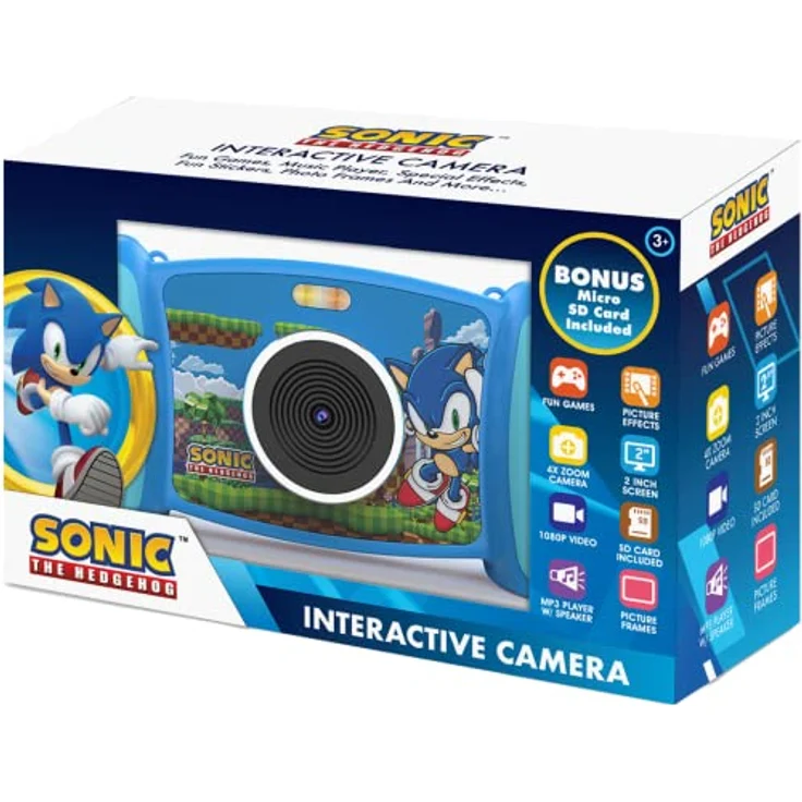 Kids Licensing Interaktive Kamera Sonic The Hedgehog, Kinderkamera mit Farbdisplay und Spielmodi – Bild 1