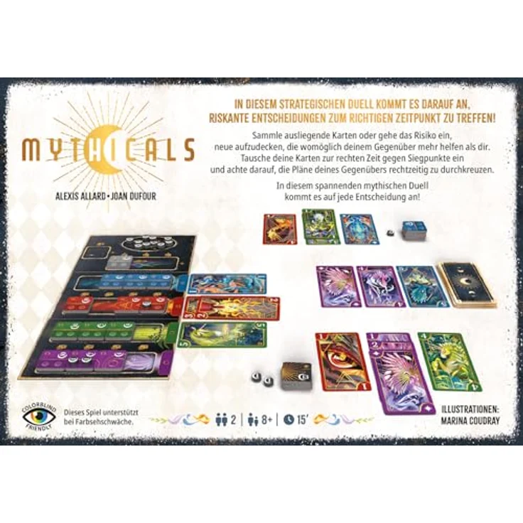 Repos Production Mythicals, Familienspiel für 2 Spieler, ab 8 Jahren, strategisches Duell mit Fabelwesen, Spielzeit 15 Minuten, Deutsch – Bild 4