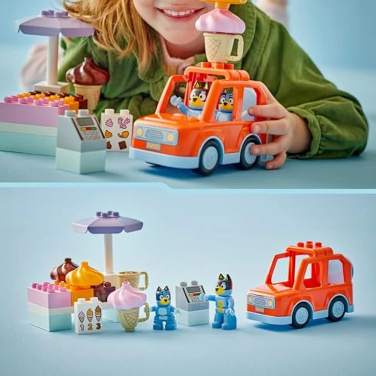 LEGO DUPLO Bluey 10458 Ausflug zur Eisdiele, Lernspielzeug mit Auto, 22 Teile, Mehrfarbig – Bild 5