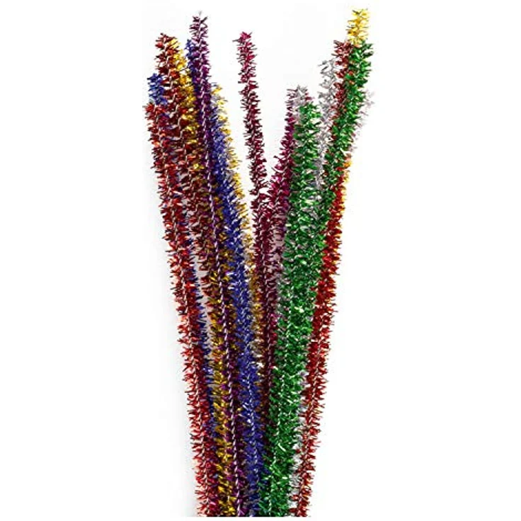Stylex 46742 - Chenilledraht mit Glitter, Pfeifenreiniger, 10 Stück mit einer Länge von 50 cm, sortiert in 10 Farben, geeignet zum vielseitigen Basteln – Bild 2