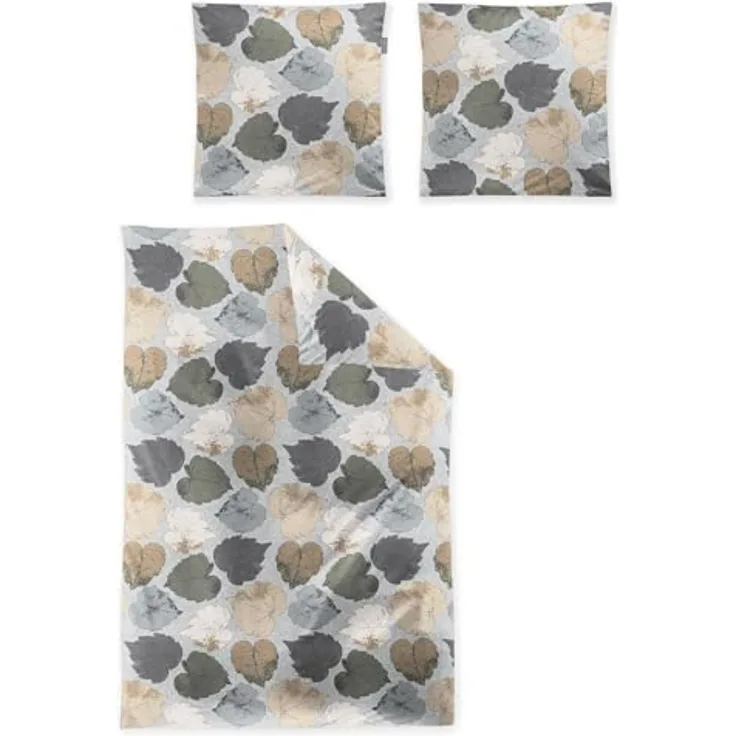 Irisette Edel-Feinbiber Bettwäsche Koala bunt 8533 1 Bettbezug 155 x 220 cm + 1 Kissenbezug 80 x 80 cm - Kuschelig weiche Kinderbettwäsche mit herbstlichem Design