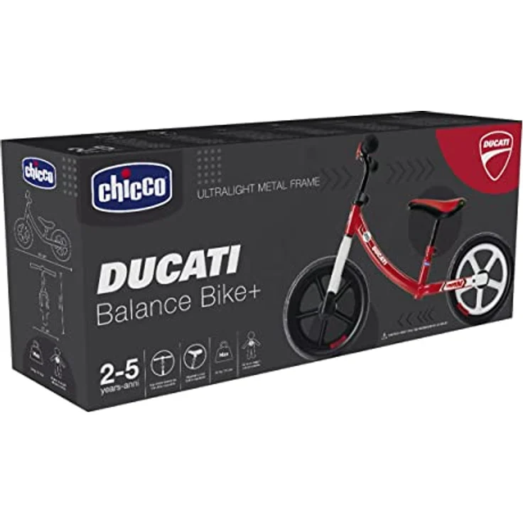 Chicco Ducati Balance Bike+ für Kinder 2-5 Jahre, Kinder Laufrad fürs Gleichgewicht, mit höhenverstellbarem Sattel und Lenker, max. 25 kg, Rot - Spielzeug für Kinder 2-5 Jahre – Bild 9