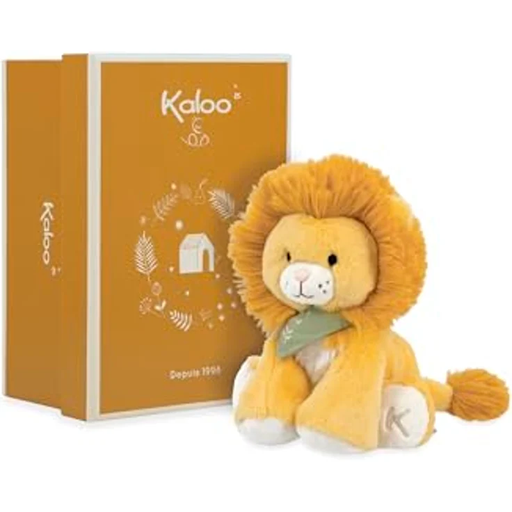 Kaloo Les Amis Nougat der Löwe, Baby Plüschtier 13 cm aus ultra-weichem Material, gelb, Geschenkbox, ab Geburt, K224001 – Bild 1