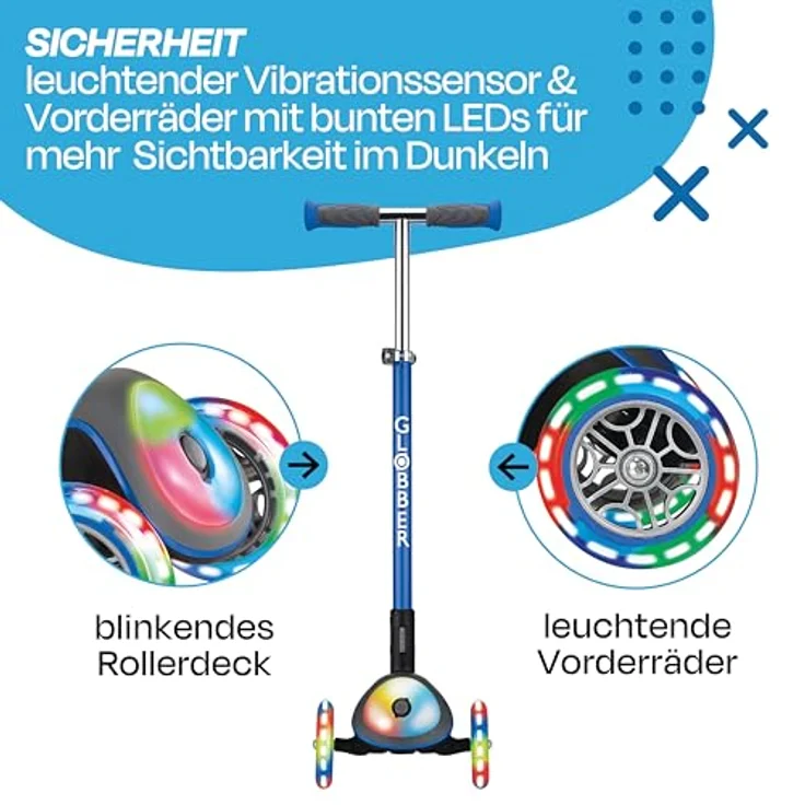 Globber Elite lights Kinder Stunt Scooter Beide Geschlechter Asphalt 50 kg 3 Rad/Räder – Bild 3