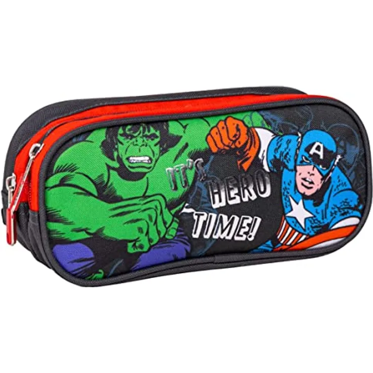 The AVENGERS Federmäppchen, Schuletui mit 3 Fächern für Stifte und Zubehör, robustes Material in coolem Design