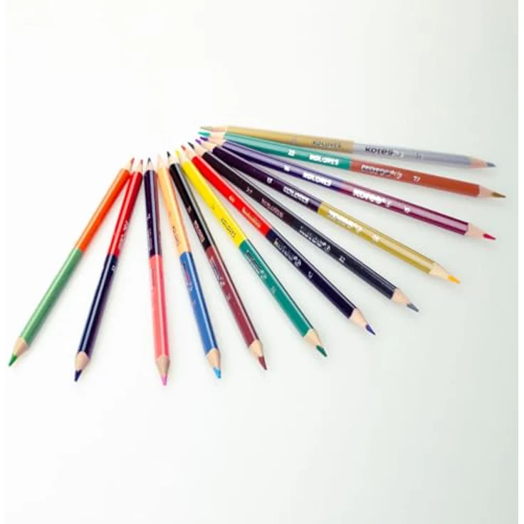 Korbo Kores Duo Buntstifte, 12 Stifte in 24 Farben, 3-kant, inkl. Spitzer – Bild 5