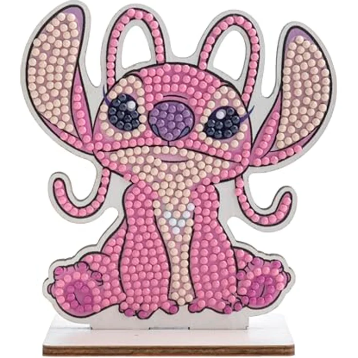 CRYSTAL ART Disney Angel Diamantfiguren-Set, Bastelset mit vorgeklemmter Holzfigur, inkl. Strasssteine und Zubehör – Bild 1
