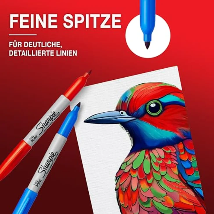 Sharpie Permanent Marker, feine Spitze, schwarze Tinte, 5 Stück, wasserfest und schnell trocknend – Bild 5
