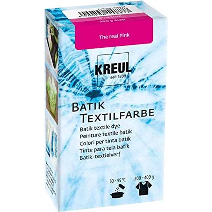 KREUL 98537 - Batik-Textilfarbe The real Pink, 70 g, Farbpulver zum Batiken und Färben von Textilien – Bild 1