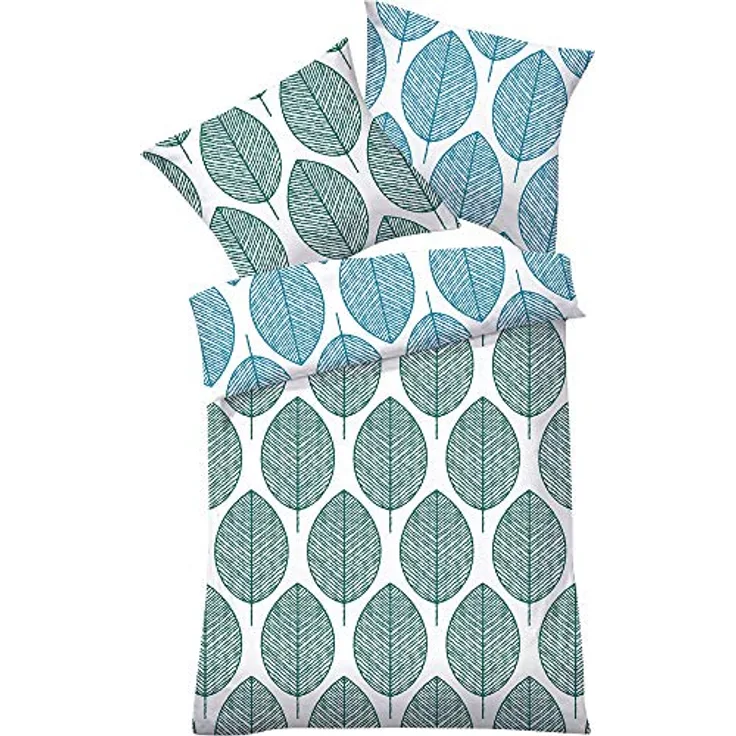 Dyckhoff Weichfrottier Bettwäsche Lina Jade 1 Bettbezug 135 x 200 cm + 1 Kissenbezug 80 x 80 cm