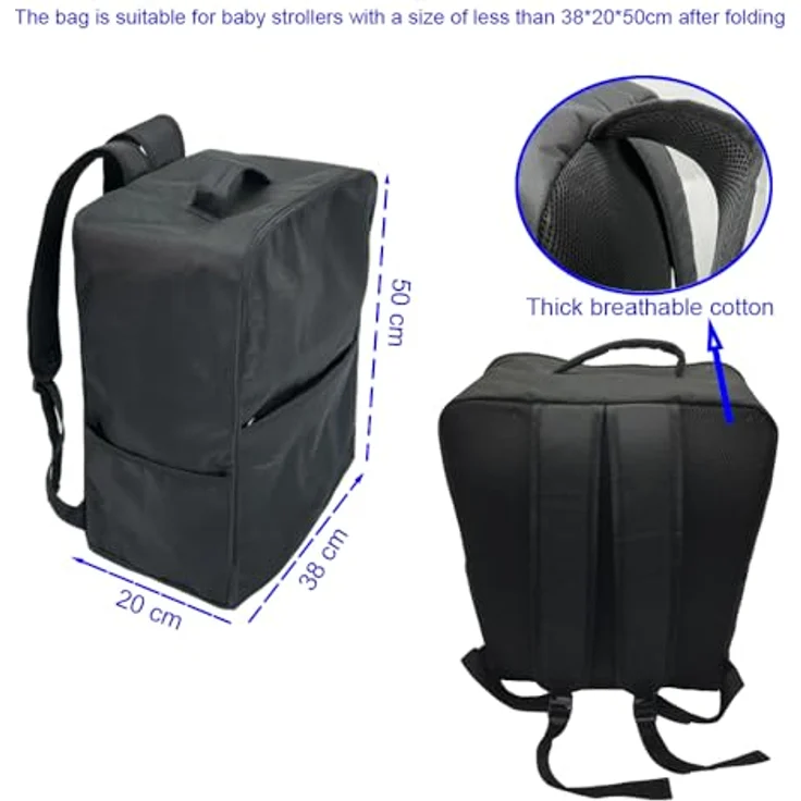 Brogtorl Reisetasche für Kinderwagen, Rucksack, kompatibel mit Cybex Libelle und GB Pockit+, 600D Oxford-Gewebe, mehrere Verwendungsmöglichkeiten, faltbar, waschmaschinengeeignet – Bild 2