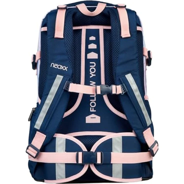 neoxx Schulrucksack ACTIVE Pro Dreaming of Pastel, aus recycelten PET-Flaschen, 3 Fächer + Geheimfach, höhenverstellbare gepolsterte Träger, Volumen ca. 30 Liter – Bild 4