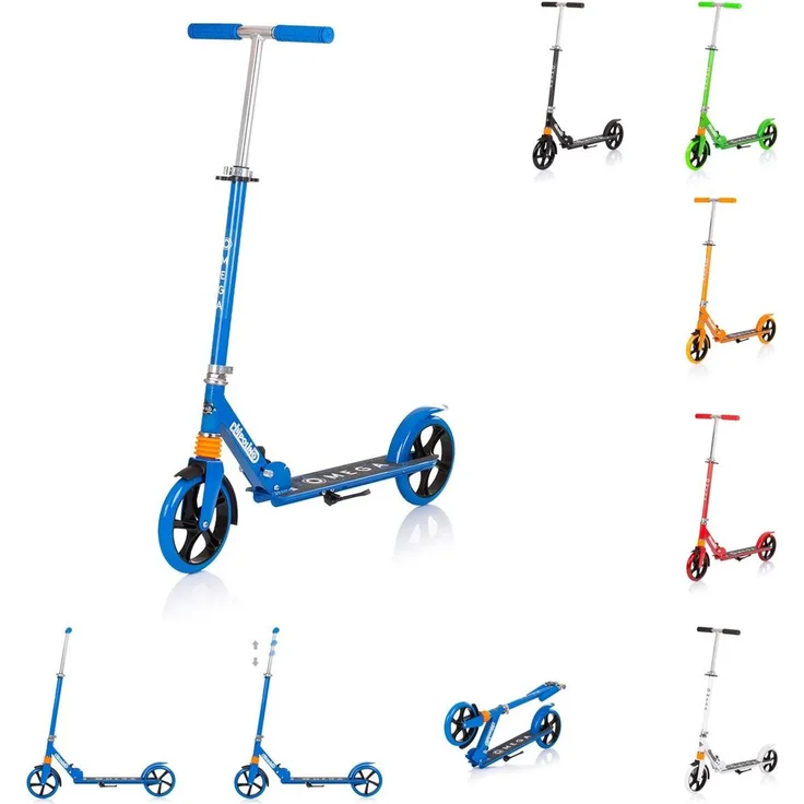 Chipolino Kinderroller Omega PolyurethanRäder ABEC-7 Lager verstellbar faltbar Bremse blau