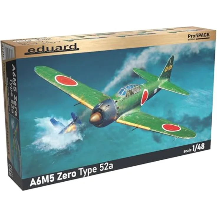 Eduard EDU82216 A6M5a Zero War 52 Shell, 1/48 Profi Pack Kunststoff Modellflugzeug mit geätzten Teilen und Farbmasken