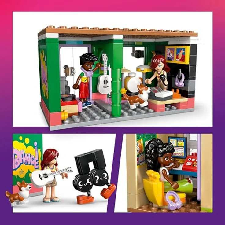 LEGO Friends 42653 Musikladen & Wohnung Bausatz, Mehrfarbig, mit 3 Minifiguren und reichhaltigem Musikzubehör, 483 Teile – Bild 7