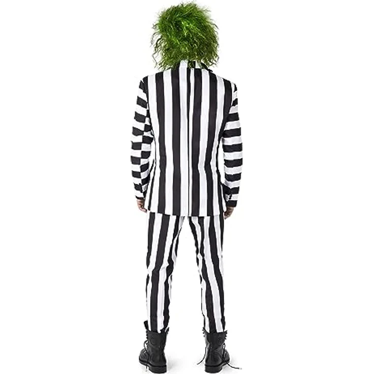 Suitmeister Beetlejuice XL, offiziell lizenzierter Anzug für Halloween und Mottopartys, Schwarz/Weiß gestreift – Bild 3