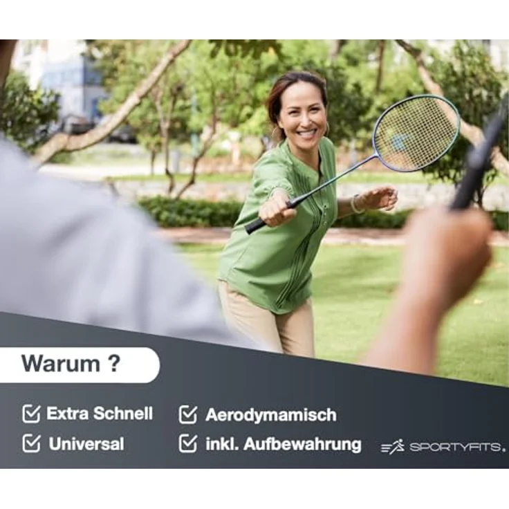 TK Gruppe Timo Klingler Sportyfits® 40x Speedbadminton Federbälle schnell gelb Badmintonbälle für Training & Wettkampf Badminton - Feder Ball/Bälle Federball für Outdoor & Indoor – Bild 4