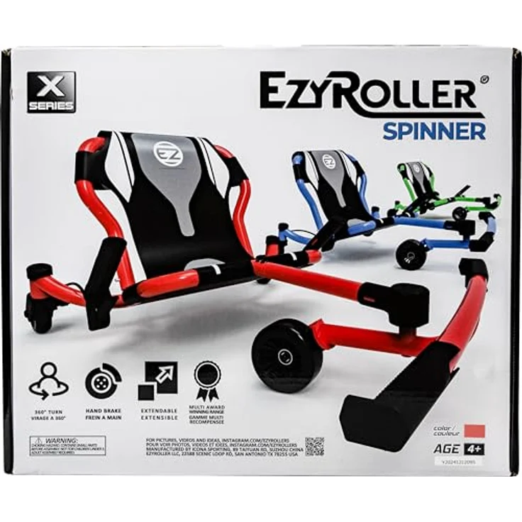 EzyRoller Spinner X Dreirad für Kinder ab 4 bis 14 Jahre, rot, mit 360° Rotation und anpassbarem Rahmen, bis 70 kg tragbar – Bild 7