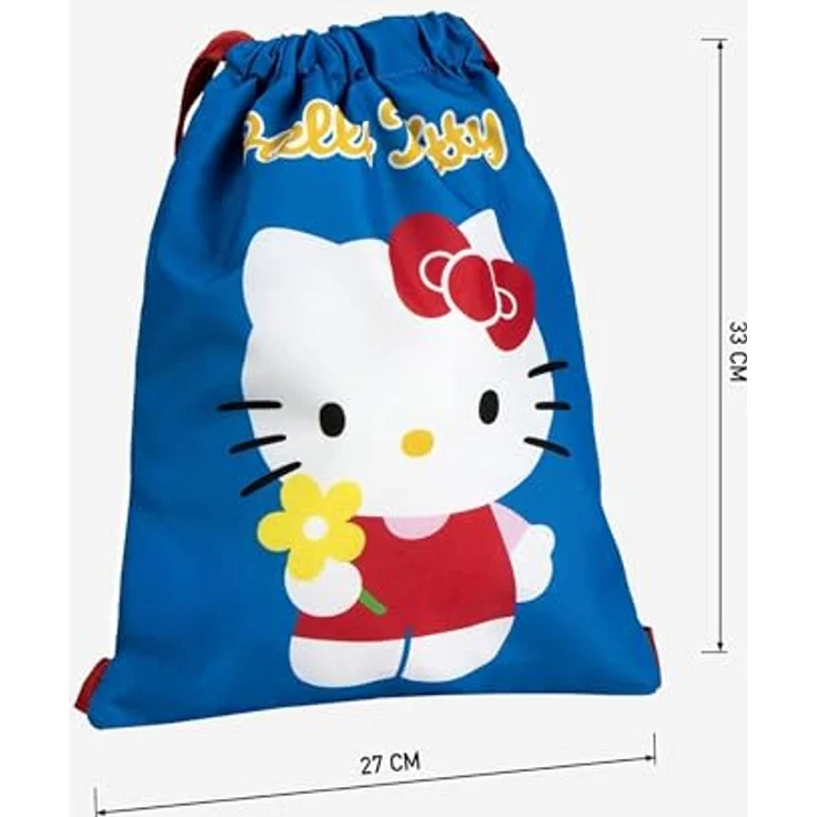 Cerda Turnbeutel Hello Kitty, leichter Polyester-Sportbeutel mit Rückengurten, ideal für Sport, Schule und Freizeit – Bild 3