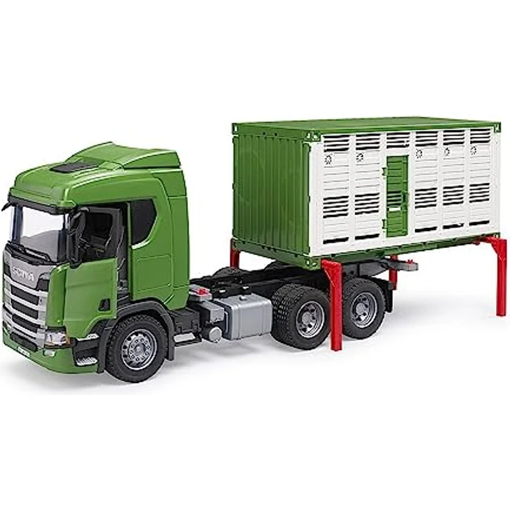 bruder 03548 - Scania Super 560R Tiertransporter LKW mit 1 Rind - 1:16 Fahrzeuge, Lastwagen, Vieh Anhänger, Spielzeug ab 4 Jahre – Bild 3