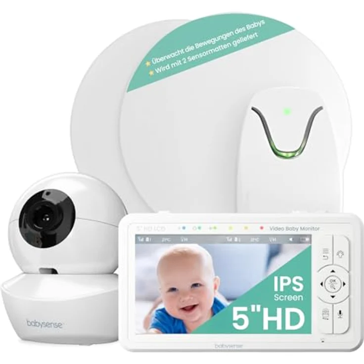 Babysense True Sleep HD Video-Babyphone, 2-in-1 mit Nachtlichtkamera, kontaktlosem Bewegungsmonitor und Echtzeit-Warnungen bei Atembewegungs-Unregelmäßigkeiten – Bild 1