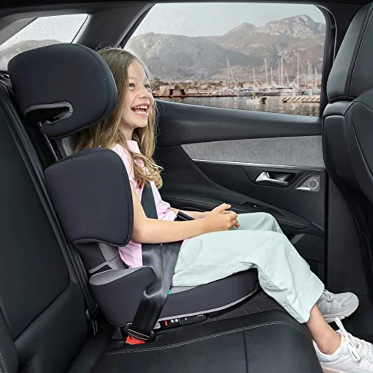Bebeconfort Road Fix i-Size Sitzerhöhung, ISOFIX-Kindersitz, i-Size-Kindersitz, ab 3,5 Jahre bis zu 12 Jahren, 15-36 kg, 100-150 cm, Grey Mist – Bild 10
