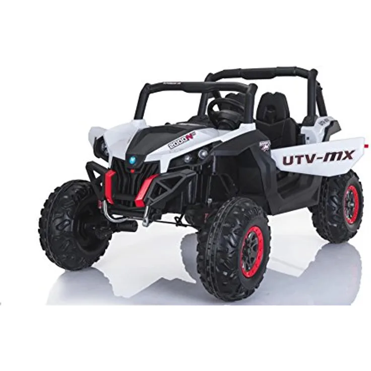 RIRICAR Buggy Kinder elektroauto 12V 2 Sitzer, NEU RSX Elektro Buggy für Kinder, Weiss, mit 2,4-GHz Fernbedienung, Allradantrieb, 2x12 V Batterie