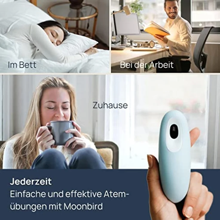moonbird Moonbird Atem- und Meditationsgerät zur Stressreduzierung, Einschlafhilfe für Erwachsene, Himmelblau – Bild 3