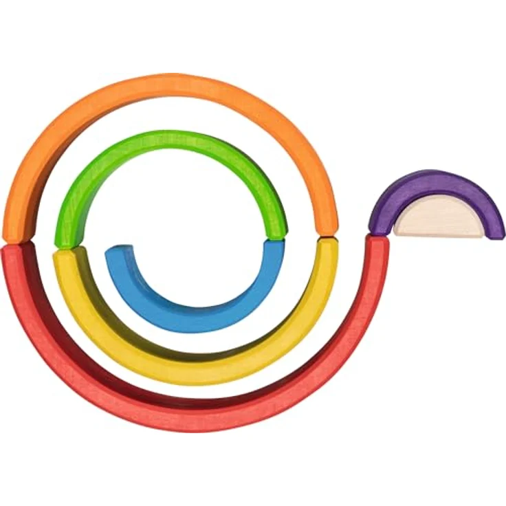 goki Stapelspielzeug Bausteine, Kleiner Regenbogen, aus nachhaltig produziertem Holz, für kreatives Spiel ab 2 Jahren, Made in Europe – Bild 5