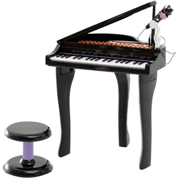 Kinderklavier inklusive Hocker (Farbe: schwarz) - Preisvergleich – Bild 2
