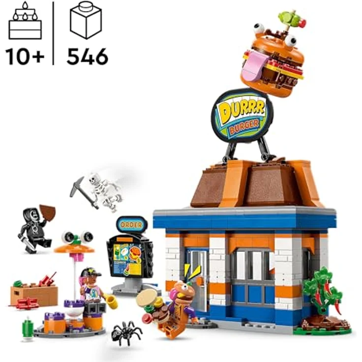 LEGO Fortnite Durrr Burger Restaurant, mit Minifiguren Beach Bomber, Beef Boss & Grimey, kreatives Bauset für 10+ Jahre, 77076 – Bild 2