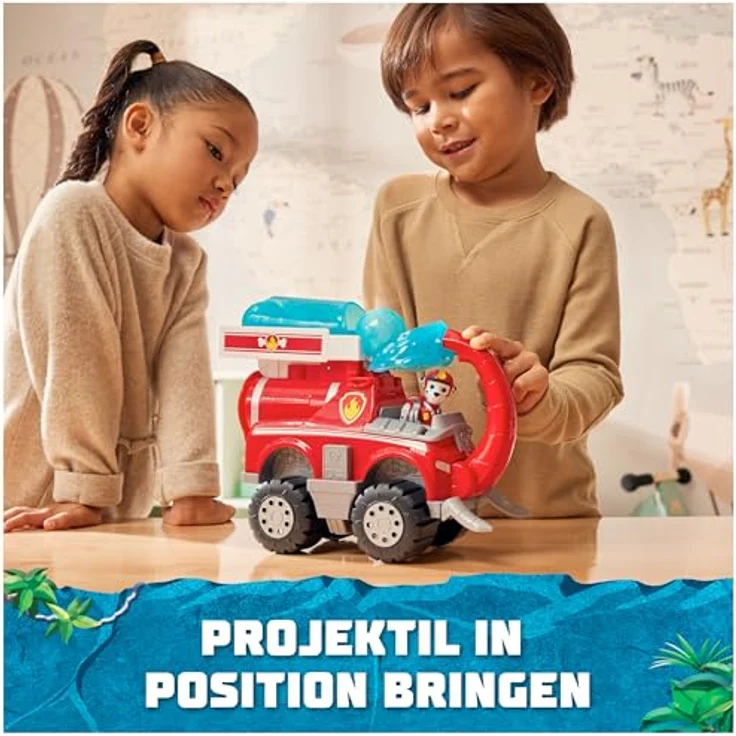 Spin Master Paw Patrol Jungle Pups Marshall, Feuerwehrauto im Elefanten-Design mit Wassergeschossen und beweglichem Rüssel – Bild 6