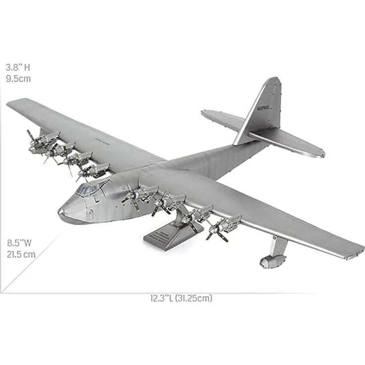 Metal Earth ICX143, 3D Metallbausatz Transportflugboot The Spruce Goose, lasergeschnittenes Modell, 3 Metallplatinen, ab 14 Jahre – Bild 2