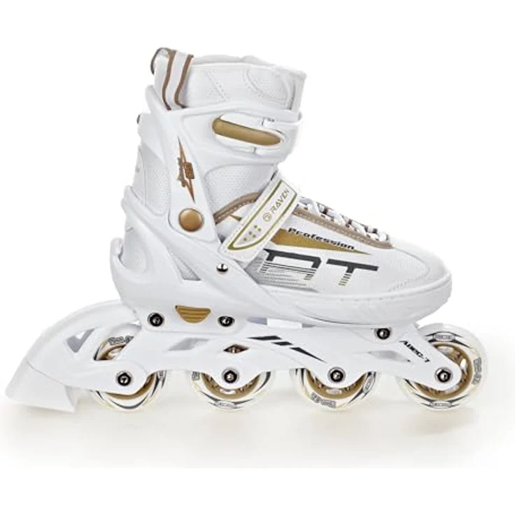 RAVEN Profession Inlineskates Inliner 2in1 mit Schlittschuhen verstellbar, White/Gold, 31-35 (20,5cm-23cm) – Bild 3