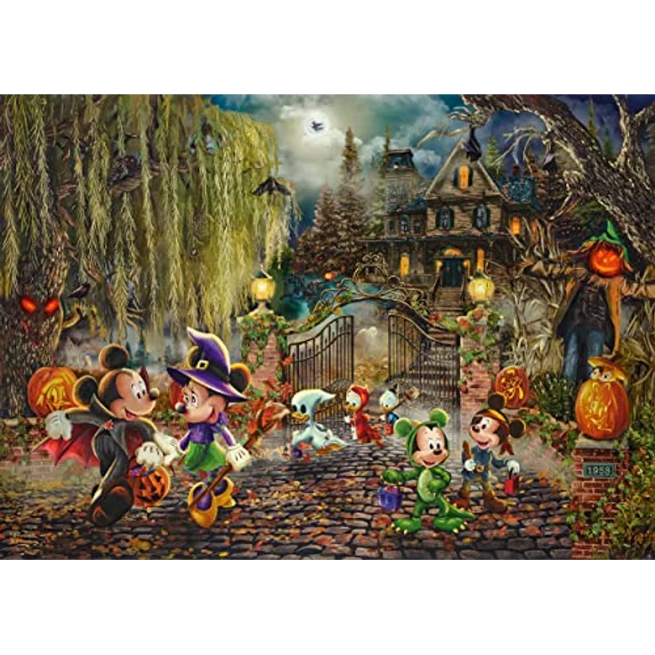 Schmidt Spiele 58033 Thomas Kinkade, Disney, Mickey & Minnie Halloween Fun, 1000 Teile Puzzle, pappe – Bild 4