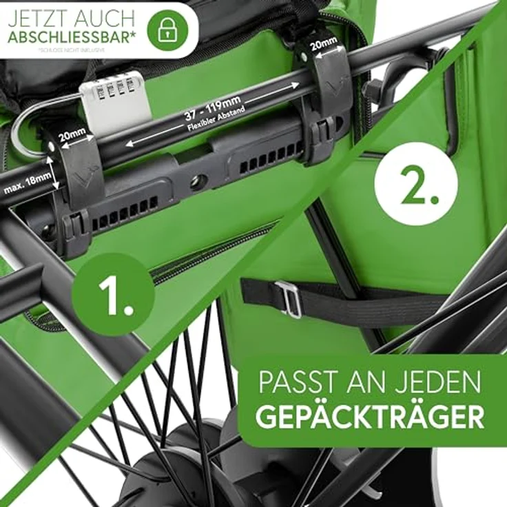 Valkental Fahrradtasche ValkOne, 100% wasserdicht, Kinderfahrradtasche, blau – Bild 4