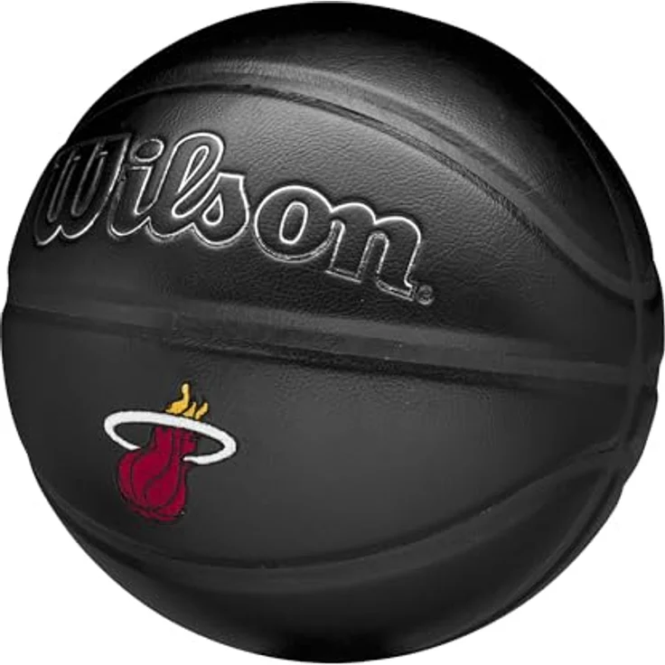 Wilson NBA Team Premiere Basketball, Schwarz, Miami Heat Design, Größe 7, Kunstleder mit Dual Depth Technologie – Bild 3